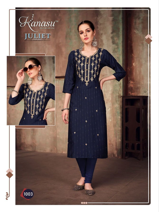 Kanasu Juliet Fancy Rayon Fancy Wear Designer Kurti Collection